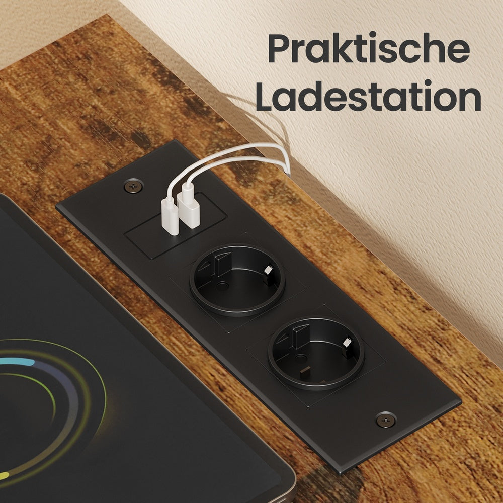 Kommode mit LED-Beleuchtung, Sideboard, Schubladenschrank für Wohnzimmer