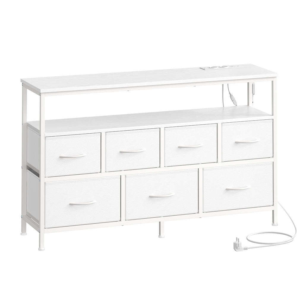 Kommode mit LED-Beleuchtung, Sideboard, Schubladenschrank für Wohnzimmer