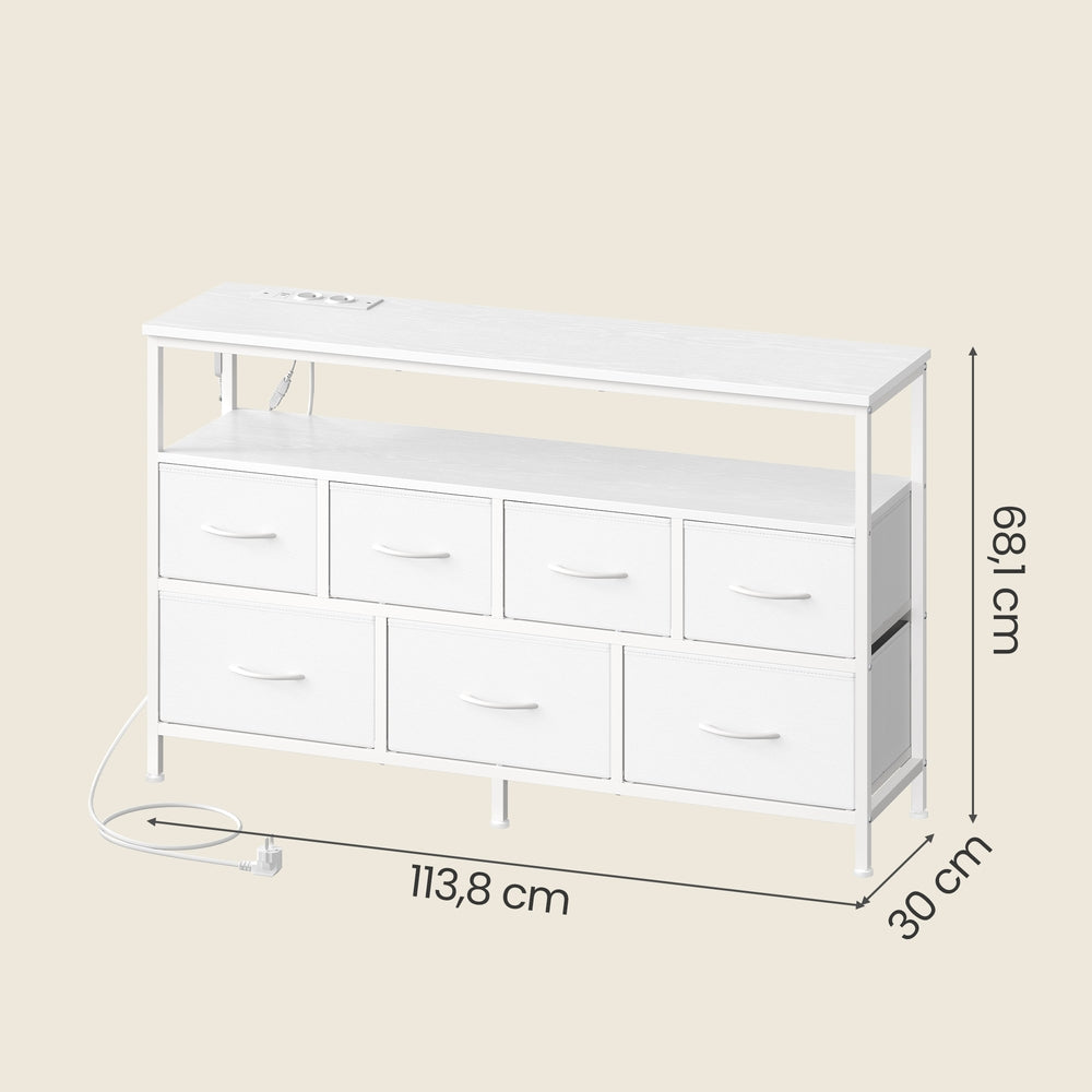 Kommode mit LED-Beleuchtung, Sideboard, Schubladenschrank für Wohnzimmer