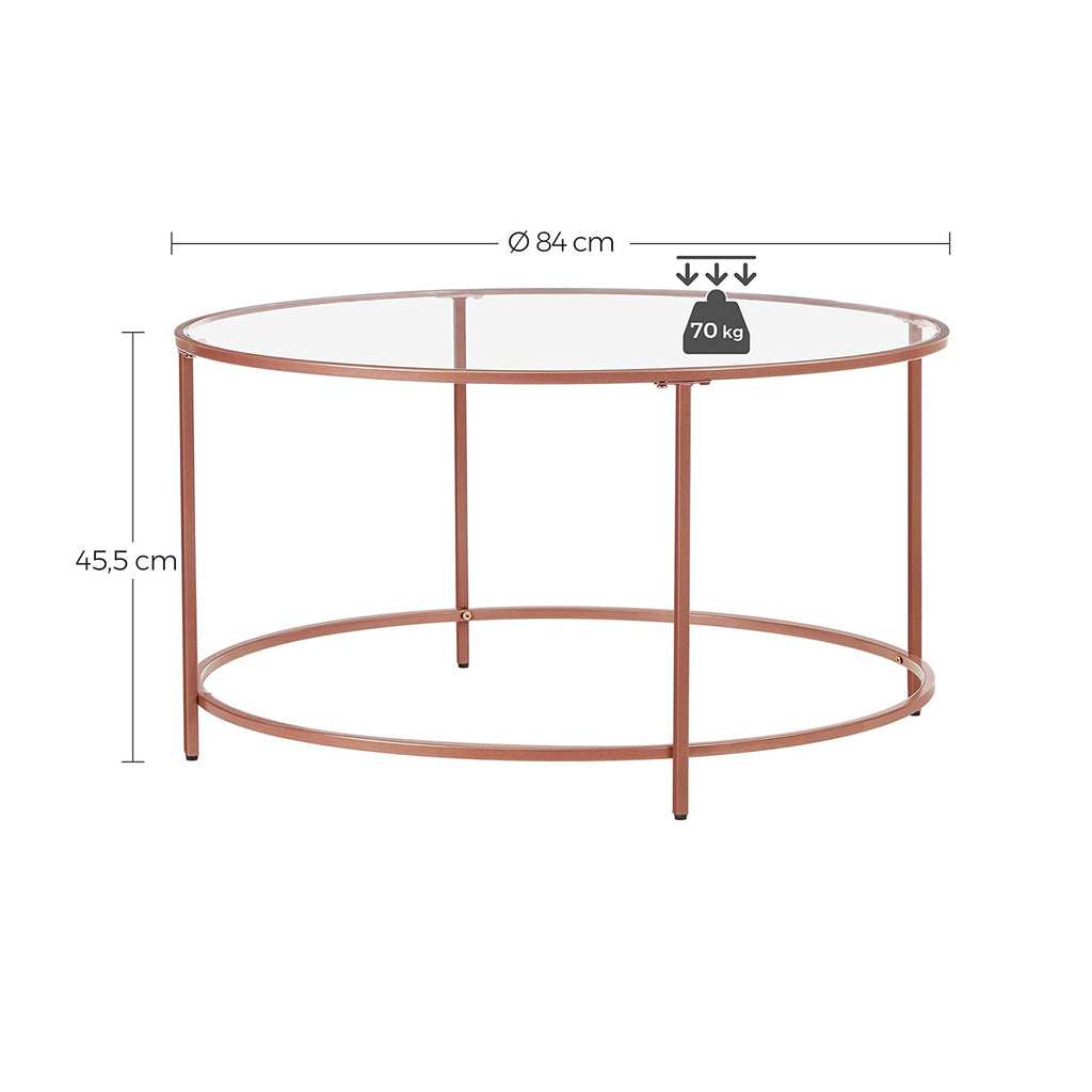 Glastisch mit Metallgestell