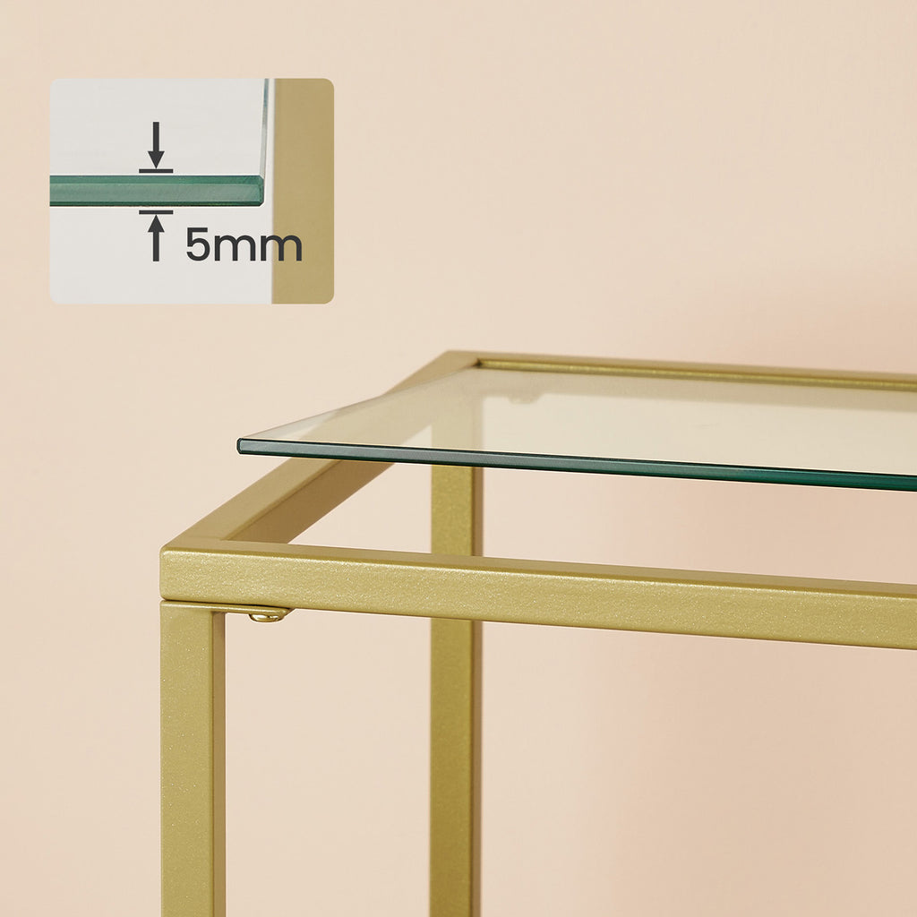 Konsolentisch aus Glas und Metall