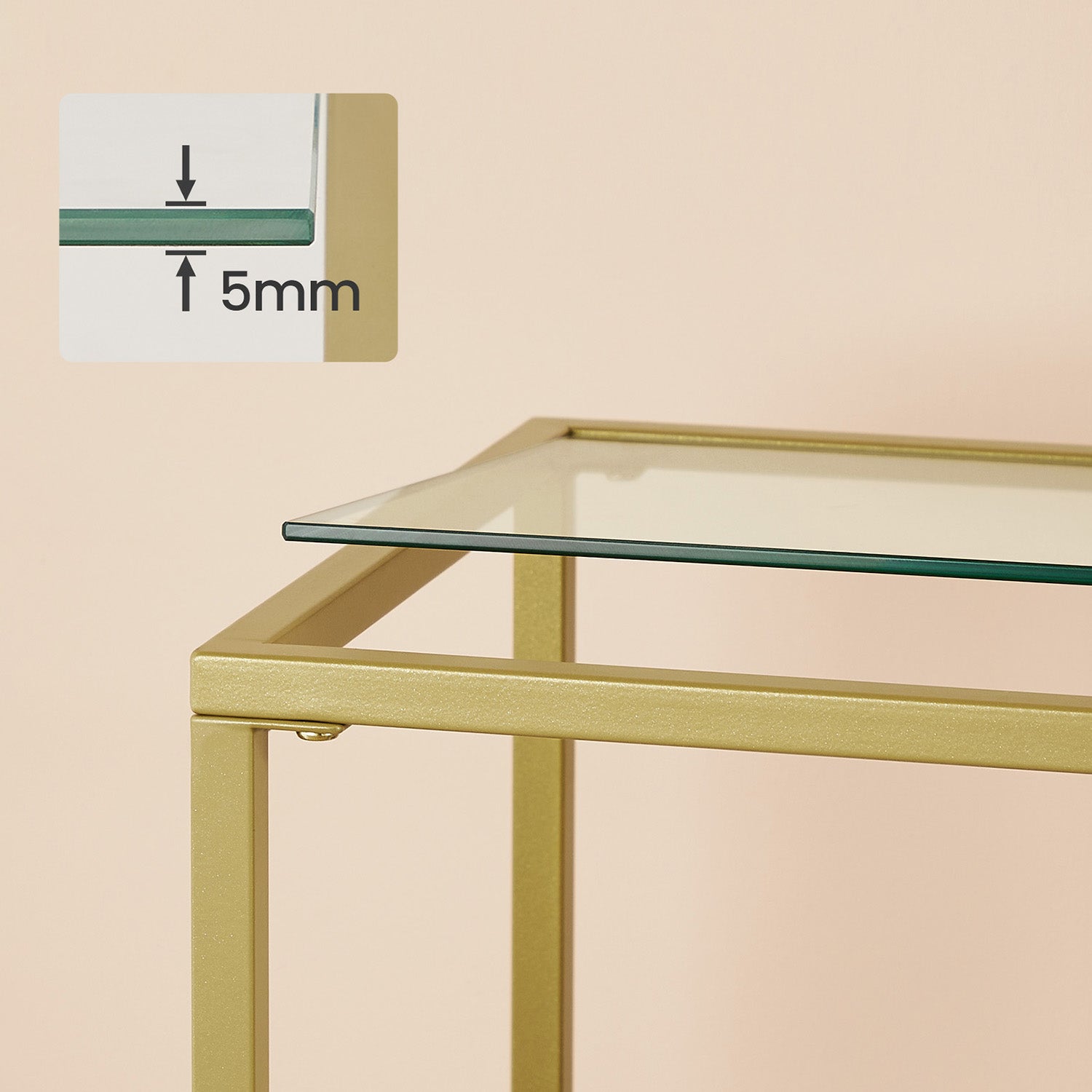 Konsolentisch aus Glas und Metall