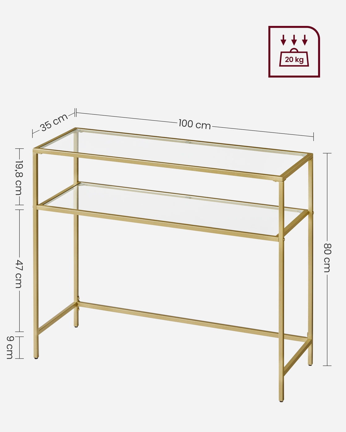 Konsolentisch goldfarben