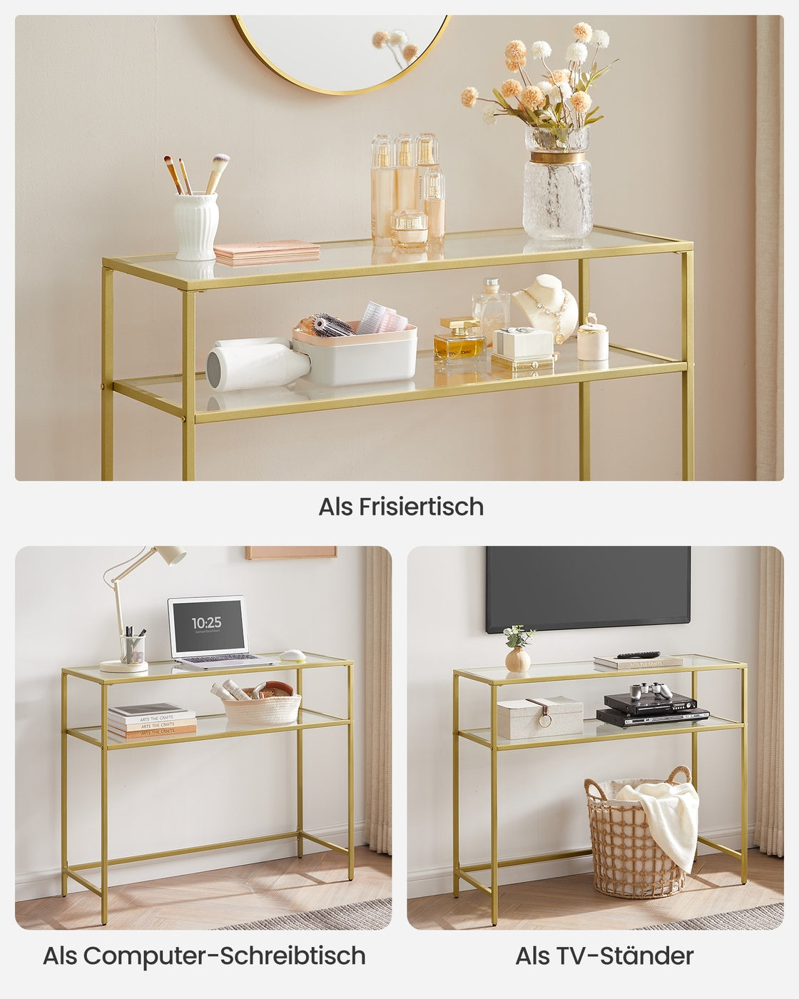Konsolentisch goldfarben