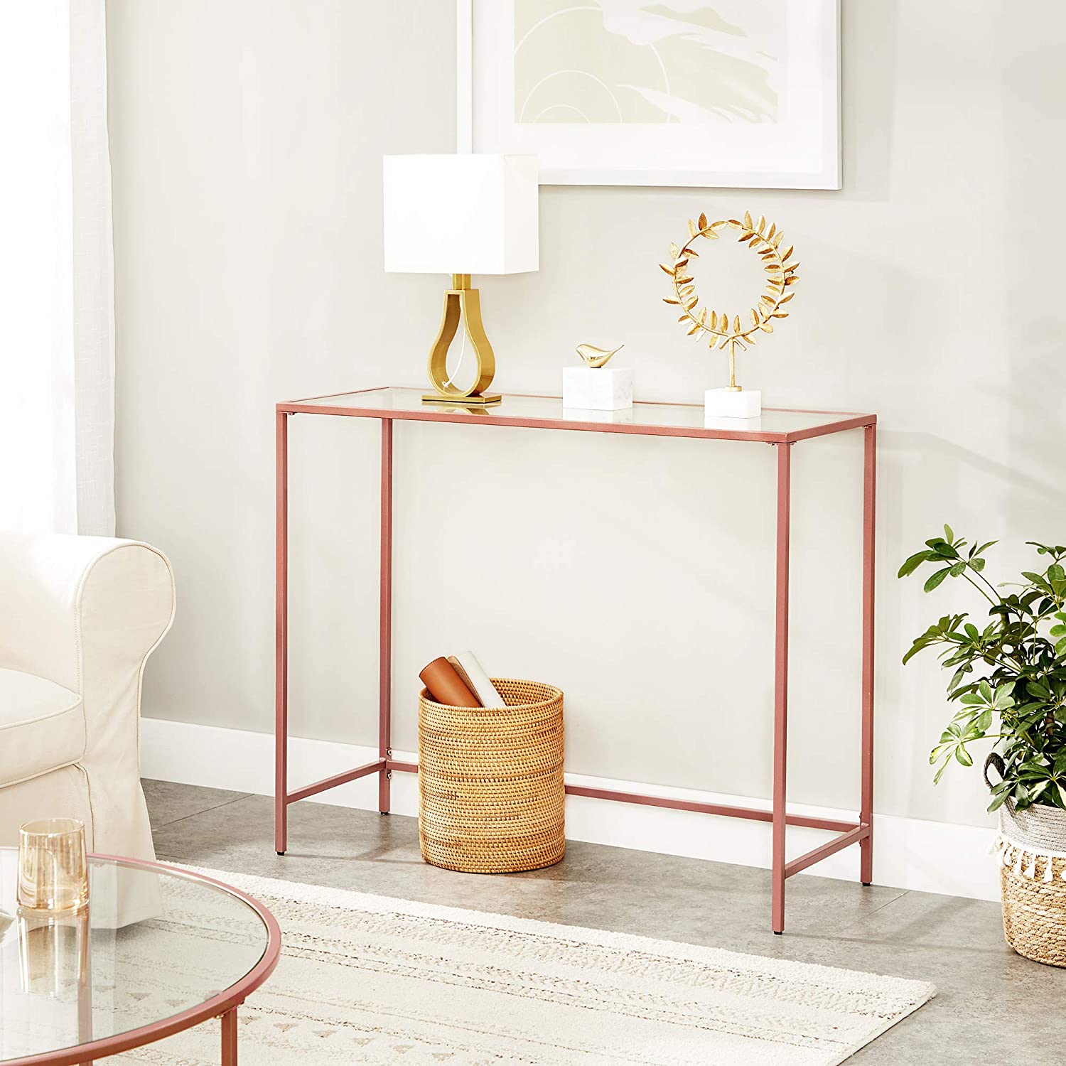 Konsolentisch Hartglas Roségold