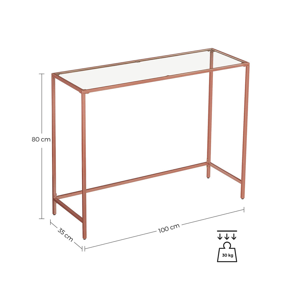 Konsolentisch Hartglas Roségold