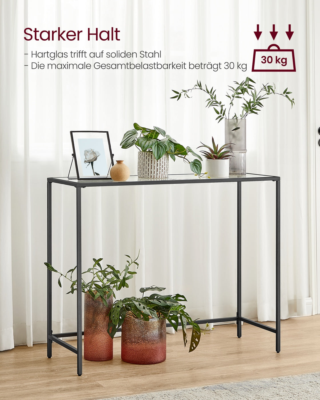 Konsolentisch mit Oberfläche aus Hartglas