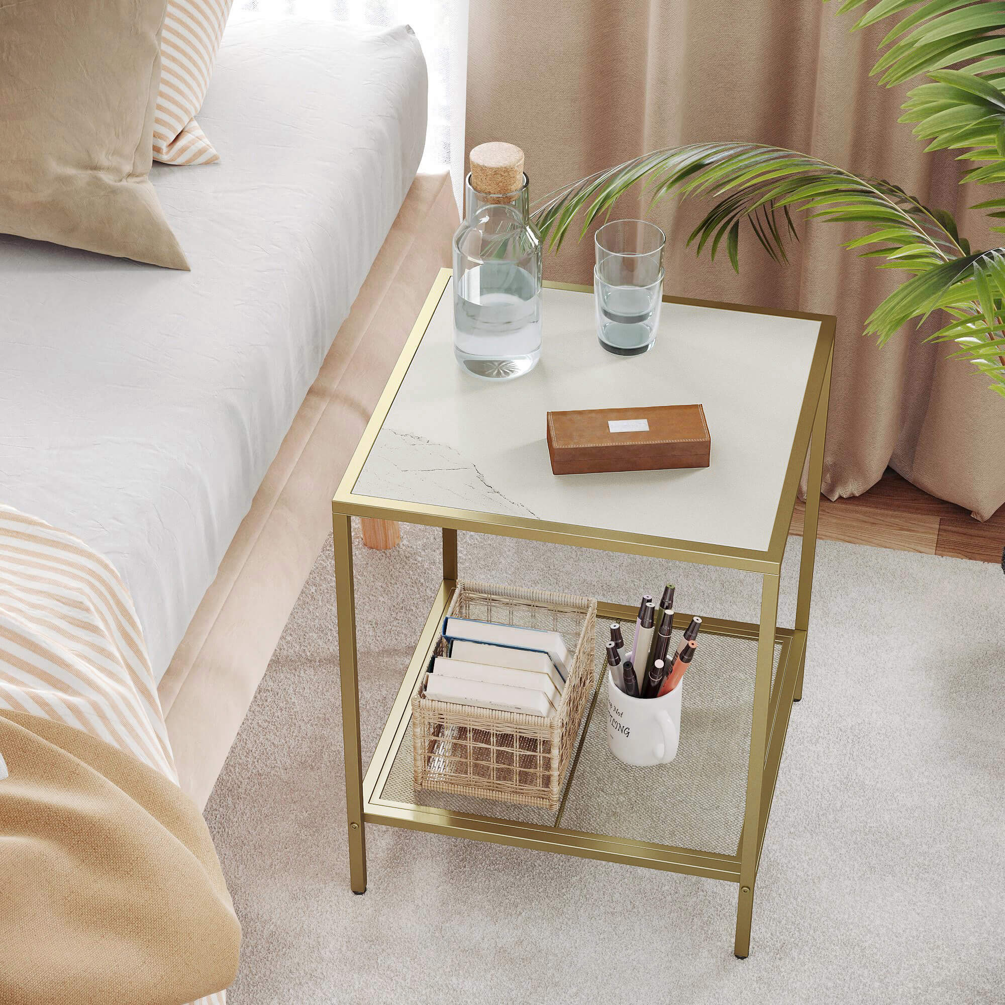 Beistelltisch Gold-Marmoroptik
