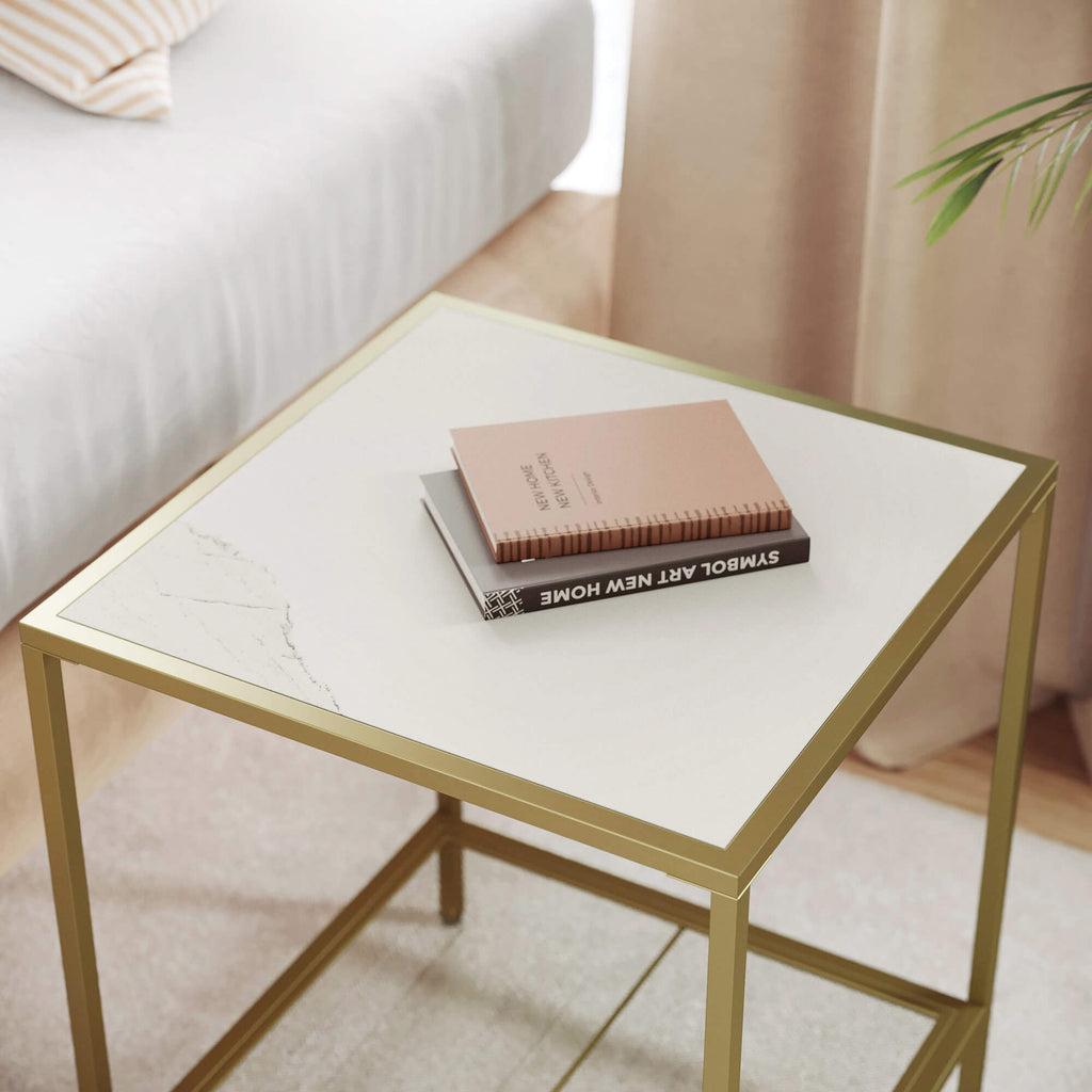 Beistelltisch Gold-Marmoroptik