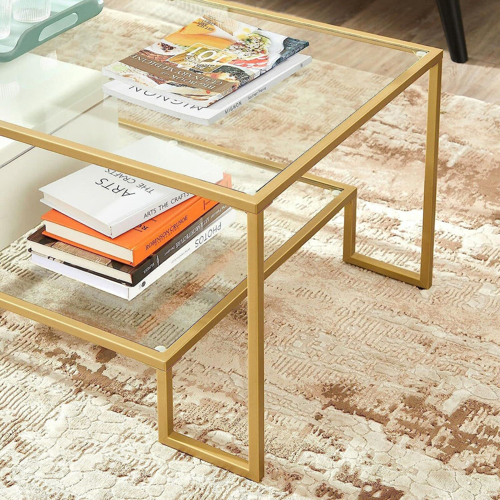 Couchtisch 2 Ablagen aus Hartglas