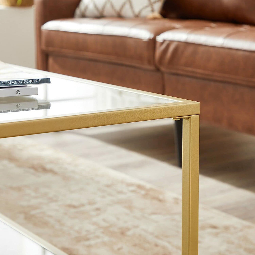 Couchtisch 2 Ablagen aus Hartglas