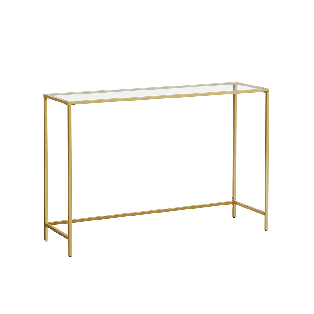 Konsolentisch moderner Sofatisch goldfarben-transparent