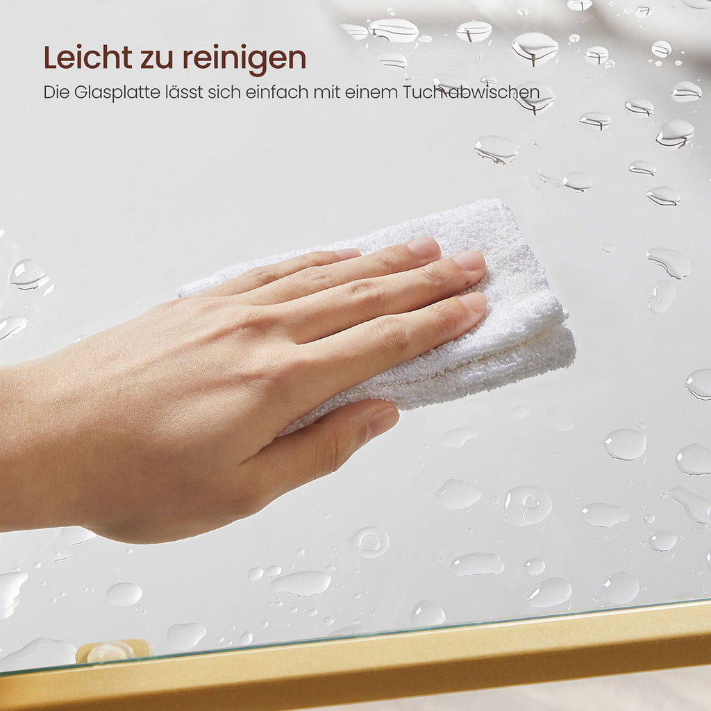 Konsolentisch moderner Sofatisch goldfarben-transparent
