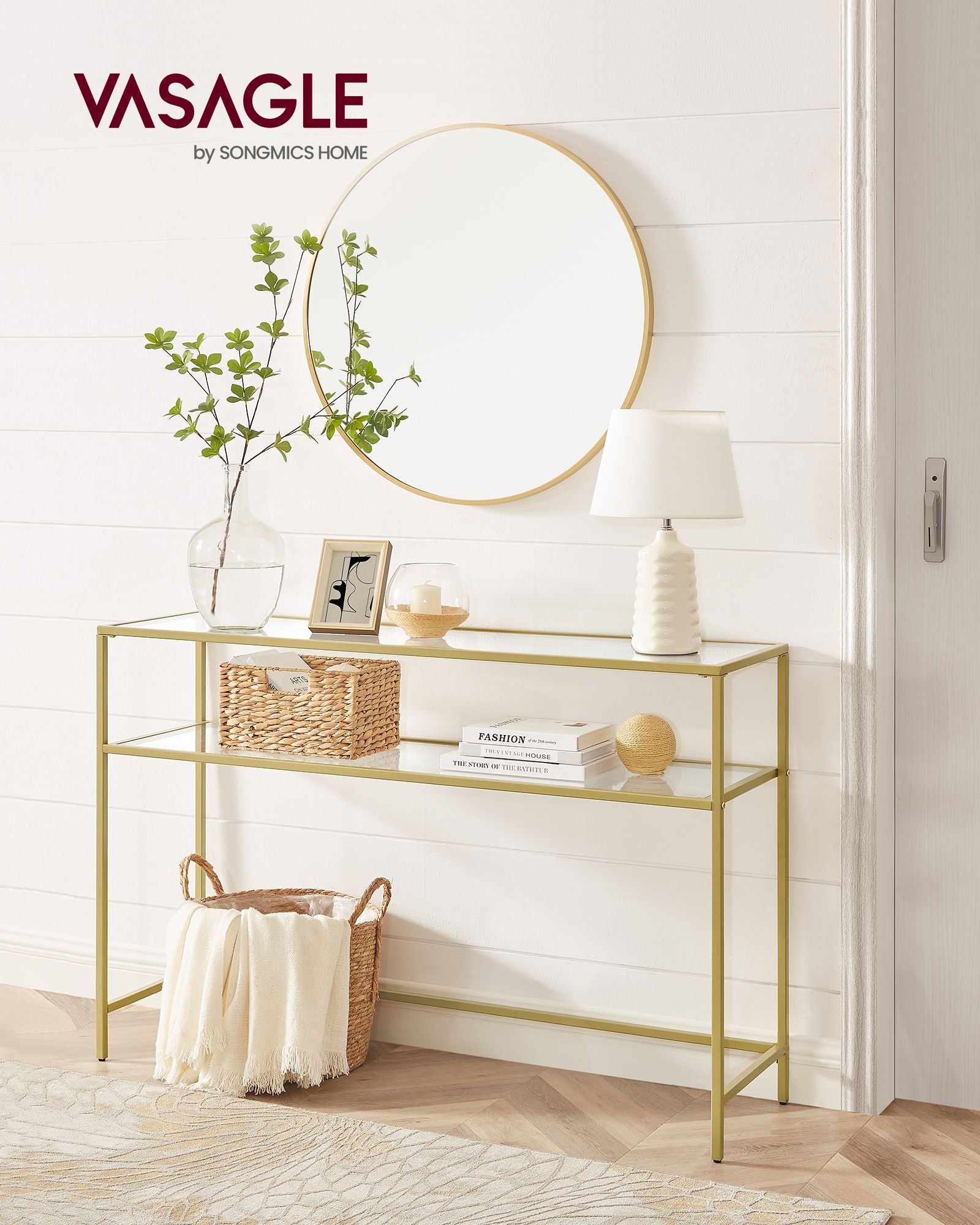 Konsolentisch modern verstellbar goldfarben-transparent