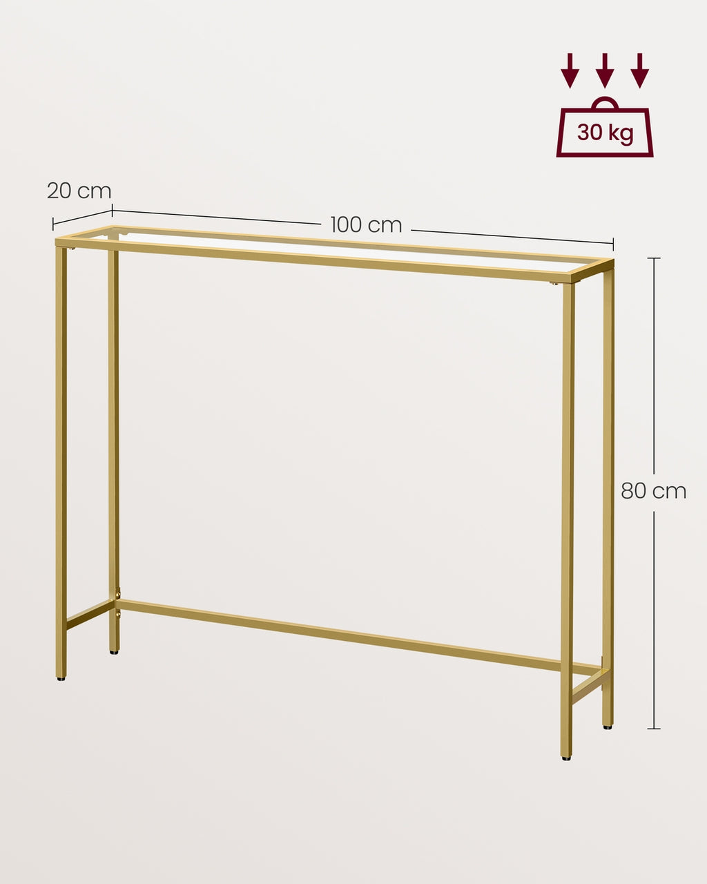 Konsolentisch aus Hartglas und Metall modern