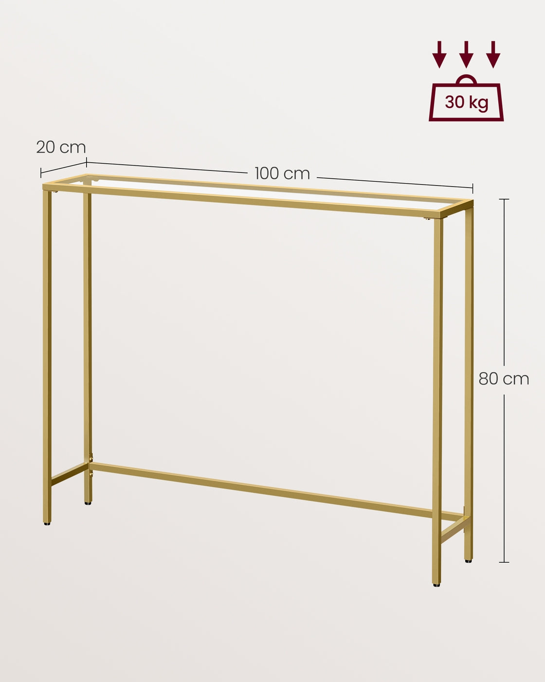 Konsolentisch aus Hartglas und Metall modern