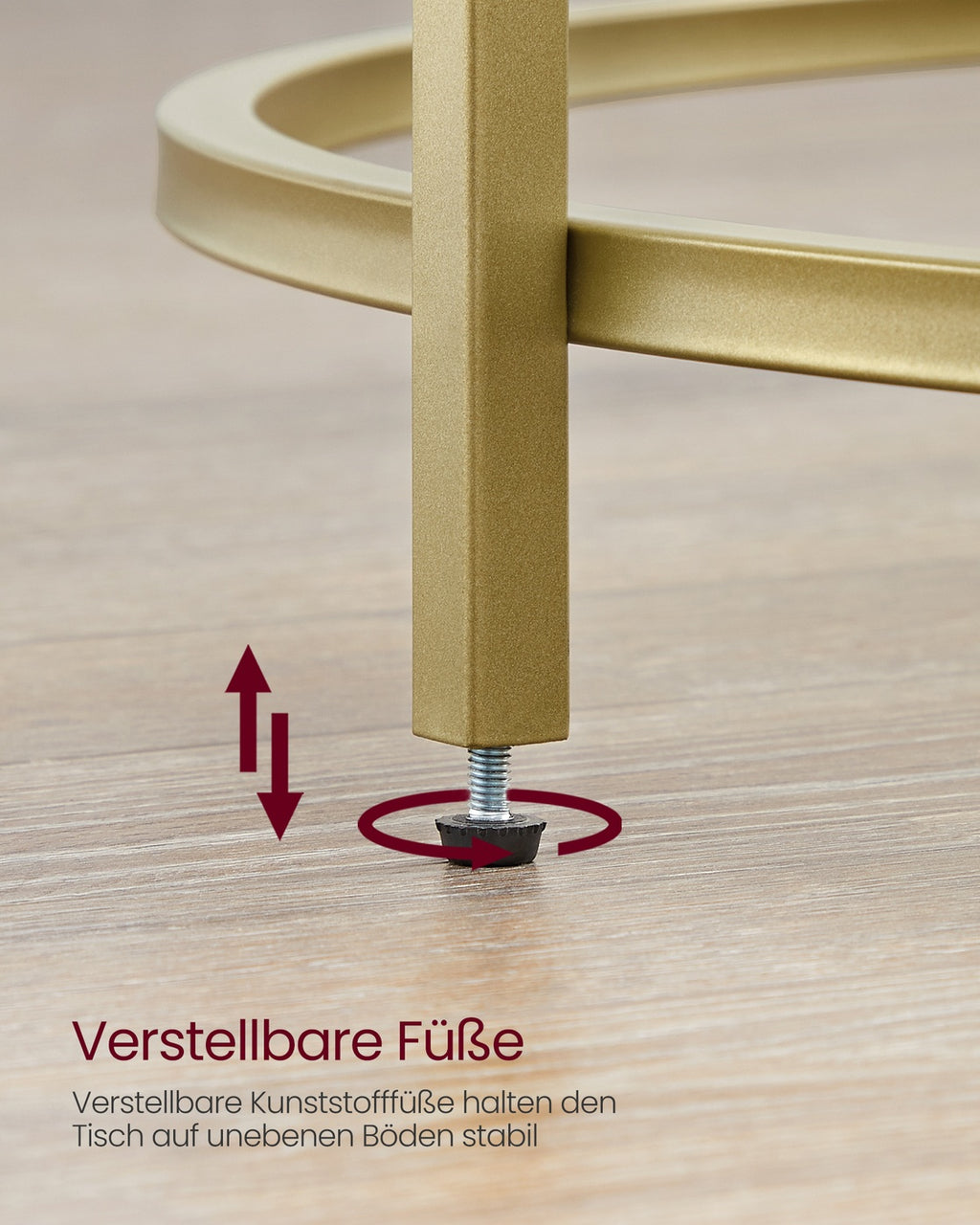 Runder Couchtisch mit Glasoberfläche