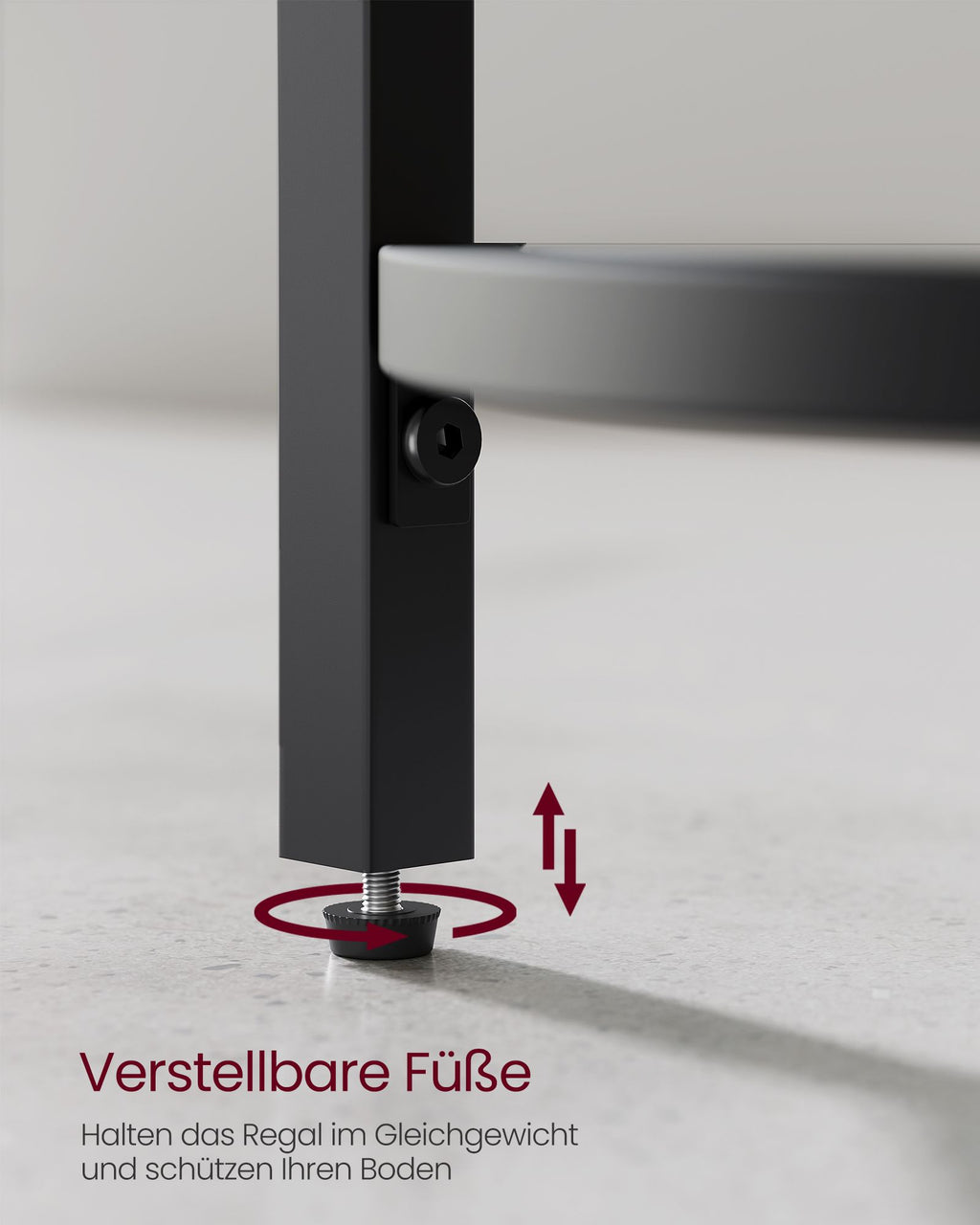 Eckregal 5 Ebenen mit Ablagen aus Hartglas