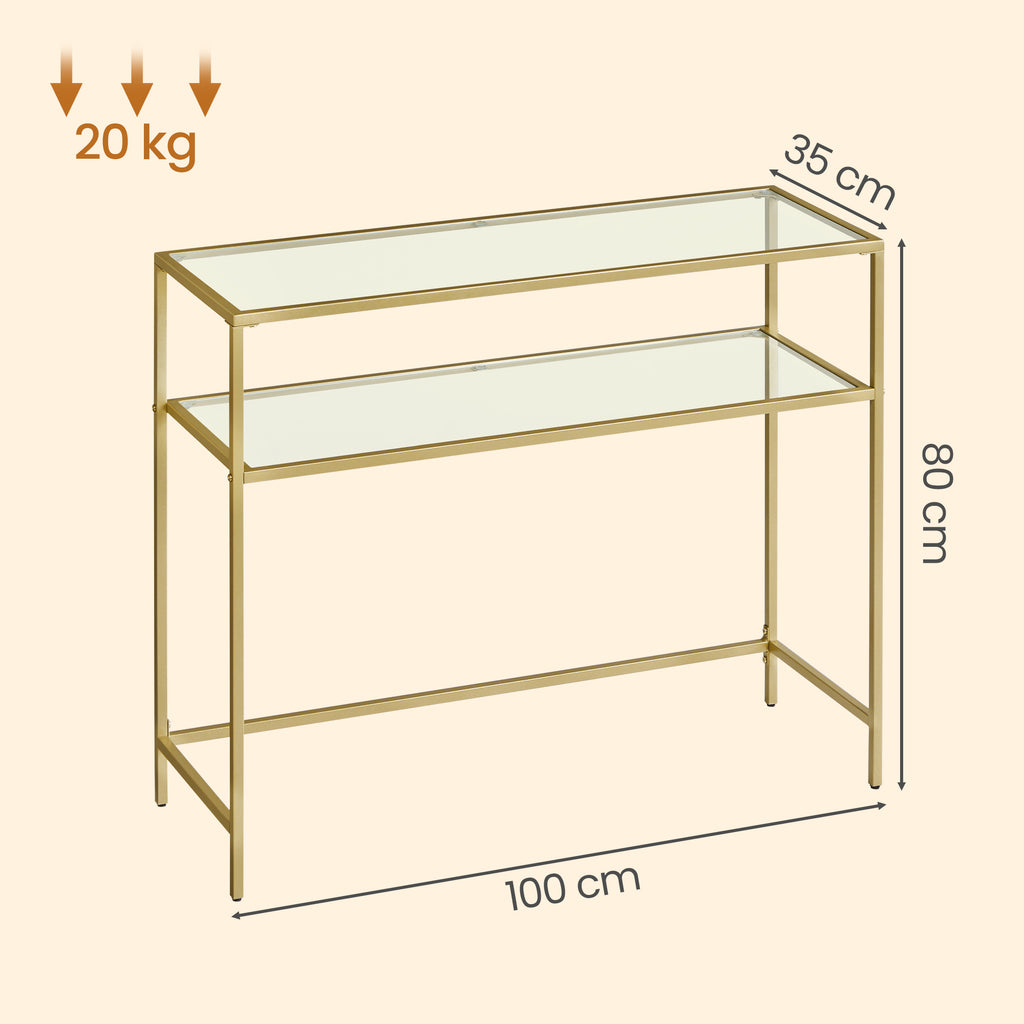 Konsolentisch mit 2 Ebenen, Eingangstisch, Sofaspitze