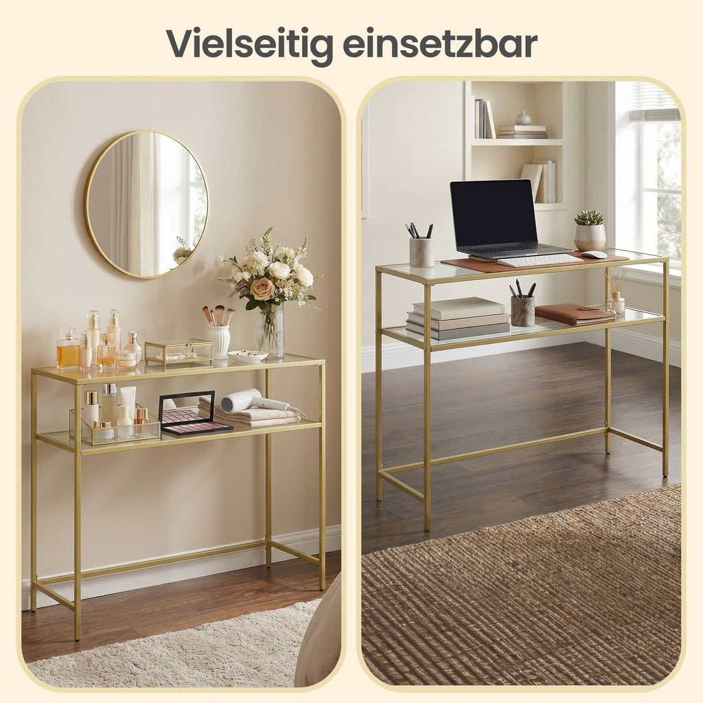 Konsolentisch mit 2 Ebenen, Eingangstisch, Sofaspitze