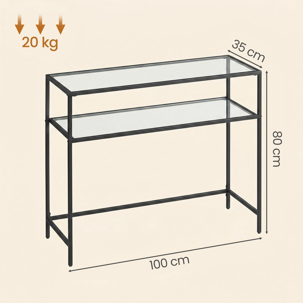 Konsolentisch mit 2 Ebenen, Eingangstisch, Sofaspitze