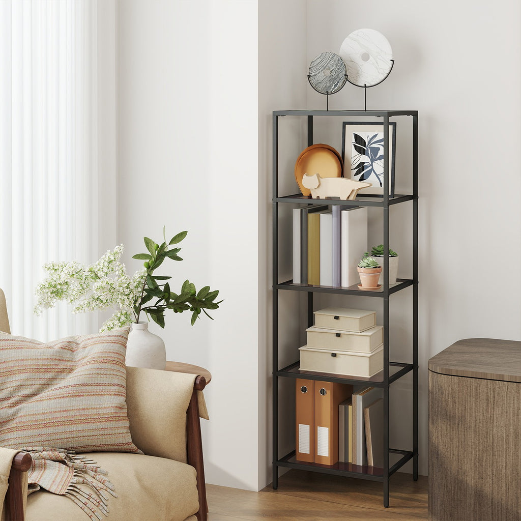 5-stufiges Glasregal, Bücherregal, Aufbewahrungsregal