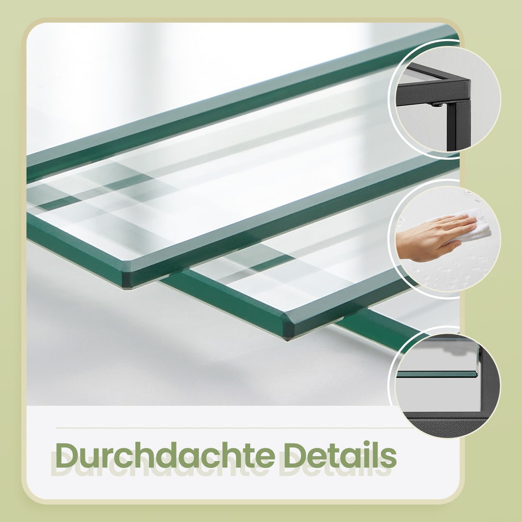 5-stufiges Glasregal, Bücherregal, Aufbewahrungsregal