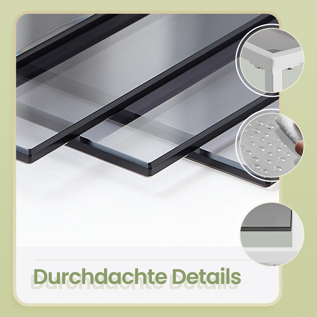 5-stufiges Glasregal, Bücherregal, Aufbewahrungsregal
