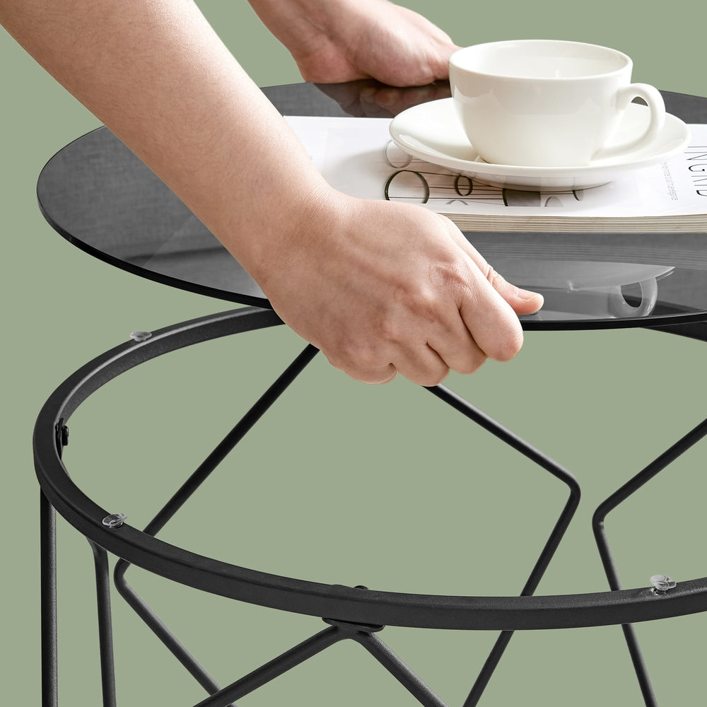 Couchtisch rund, 2er Set, Wohnzimmertisch