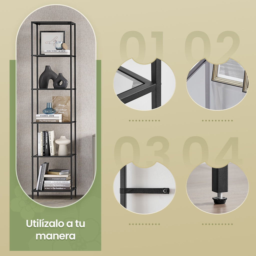 6 stufiges Regal, Badregal aus gehärtetem Glas, für Badezimmer