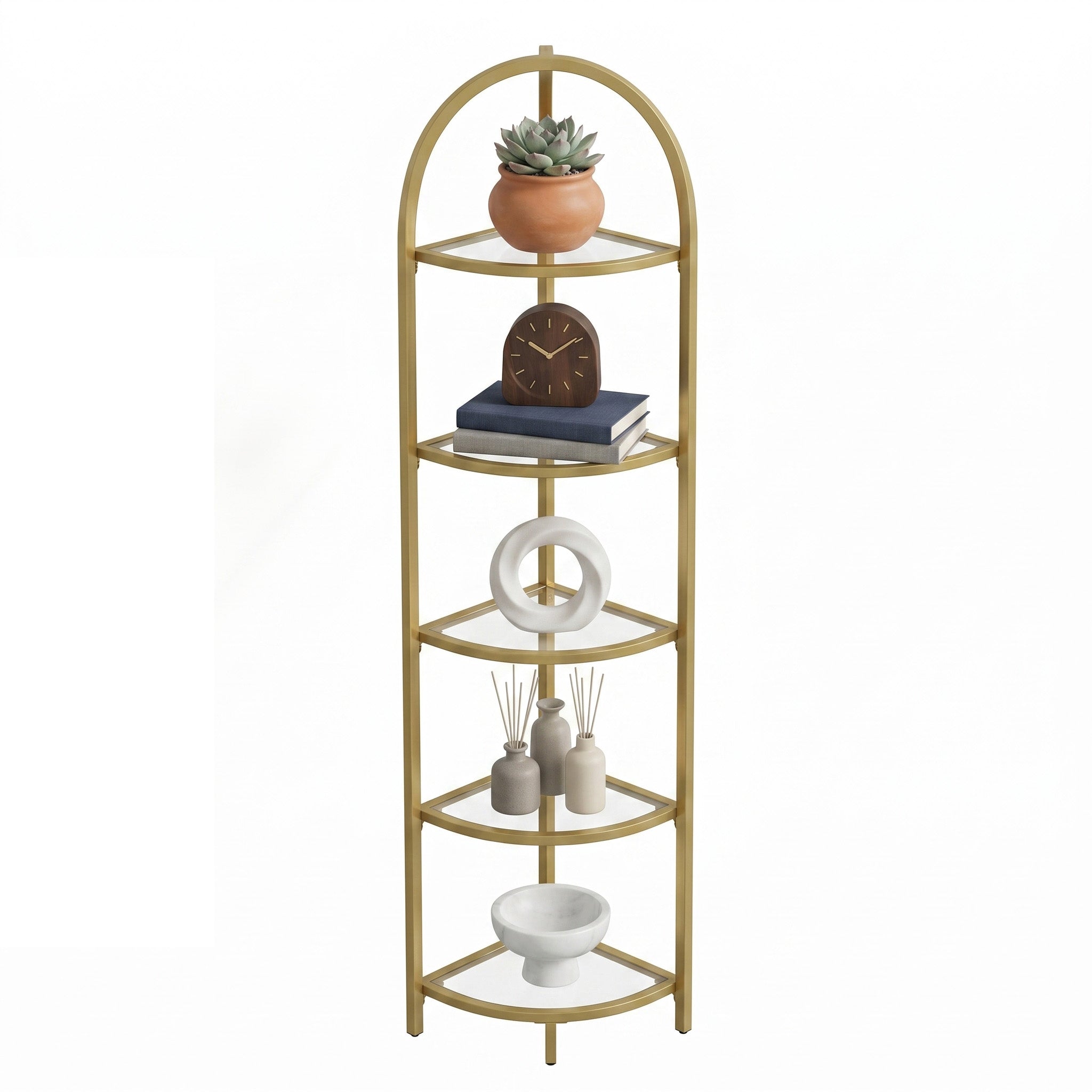 5 stufiges Standregal, Eckregal, Bücherregal