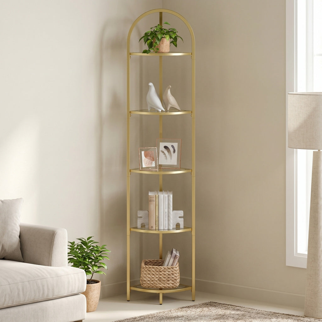 5 stufiges Standregal, Eckregal, Bücherregal