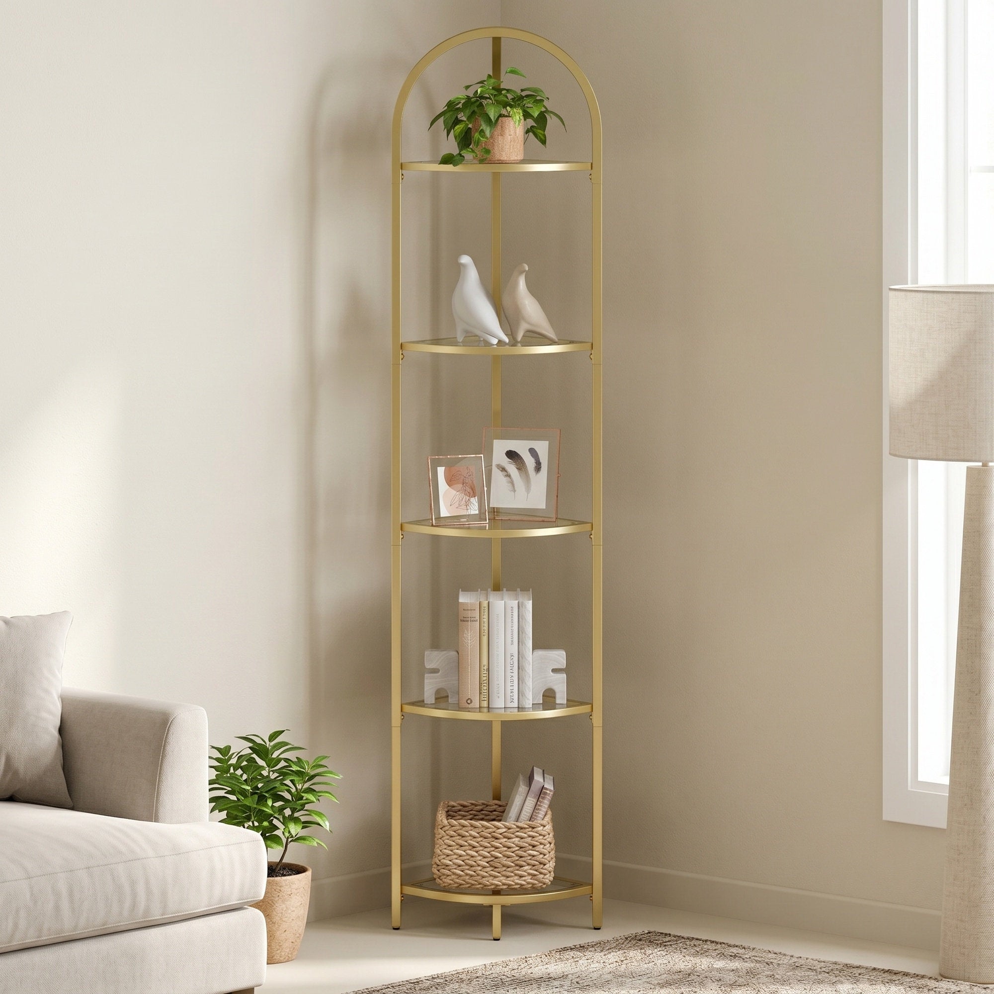 5 stufiges Standregal, Eckregal, Bücherregal