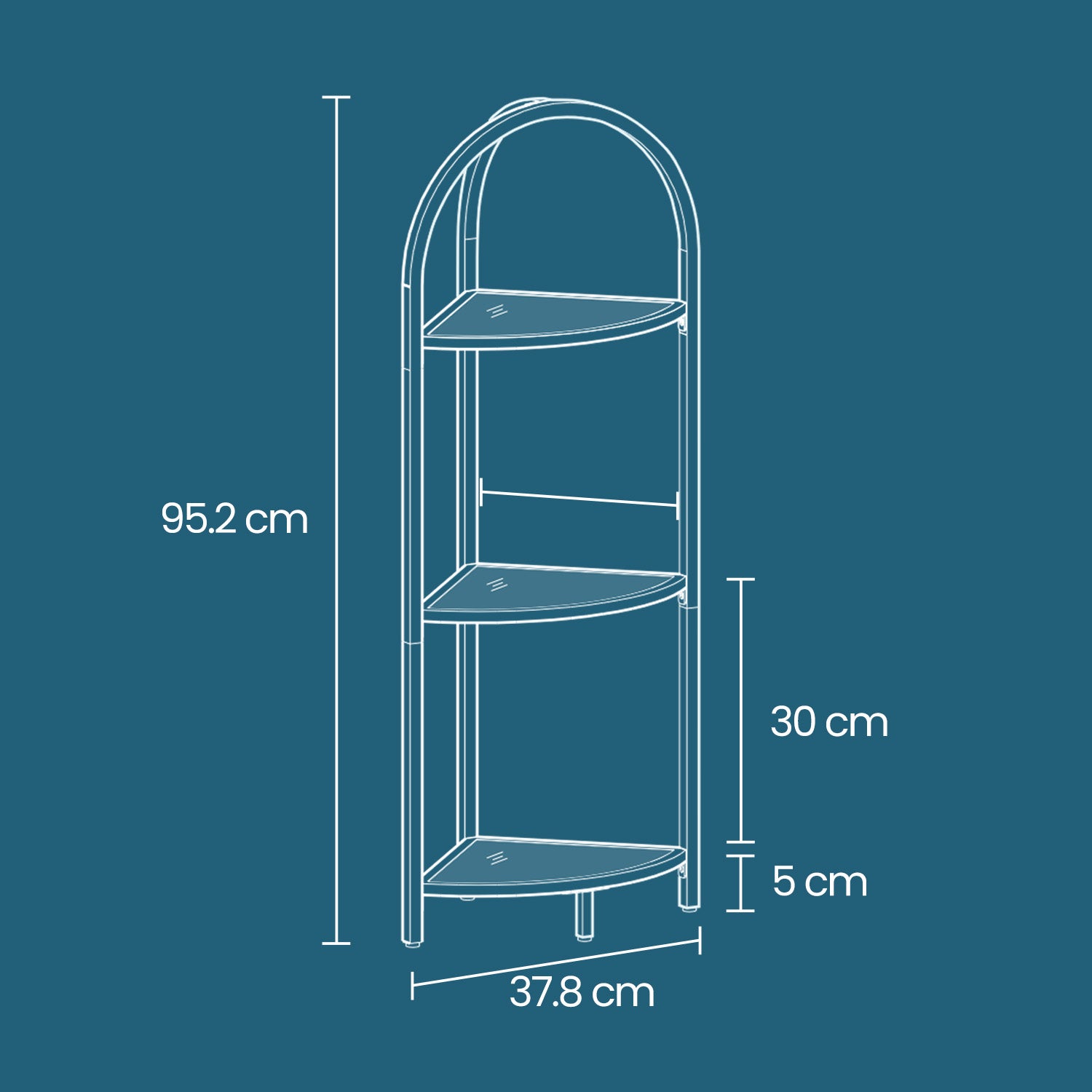 3-stufiges Eckregal, Bücherregal, Badezimmer-Organizer