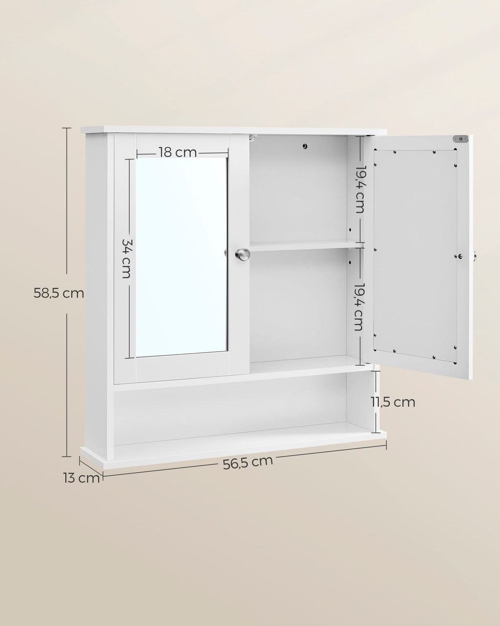 Spiegelschrank mit Doppeltür