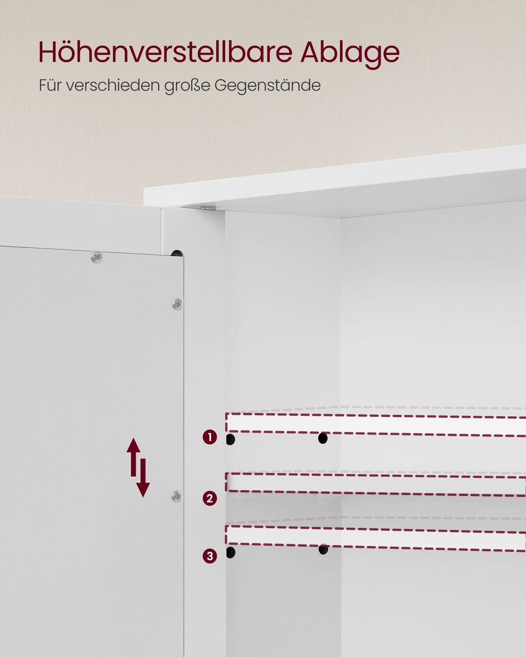 Spiegelschrank mit offenem Fach Wandmontage weiß
