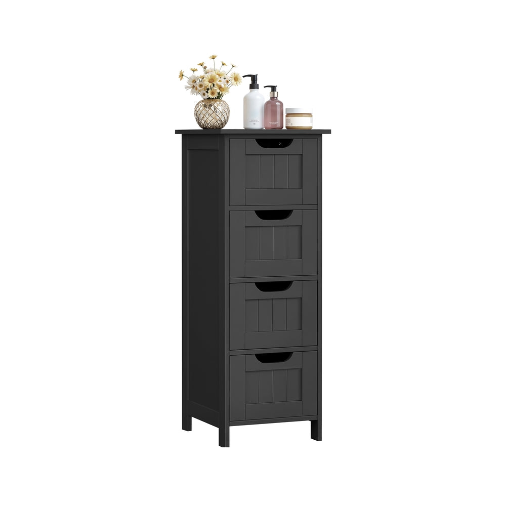 Beistellschrank mit 4 Schubladen 30 x 30 x 82 cm tintenschwarz
