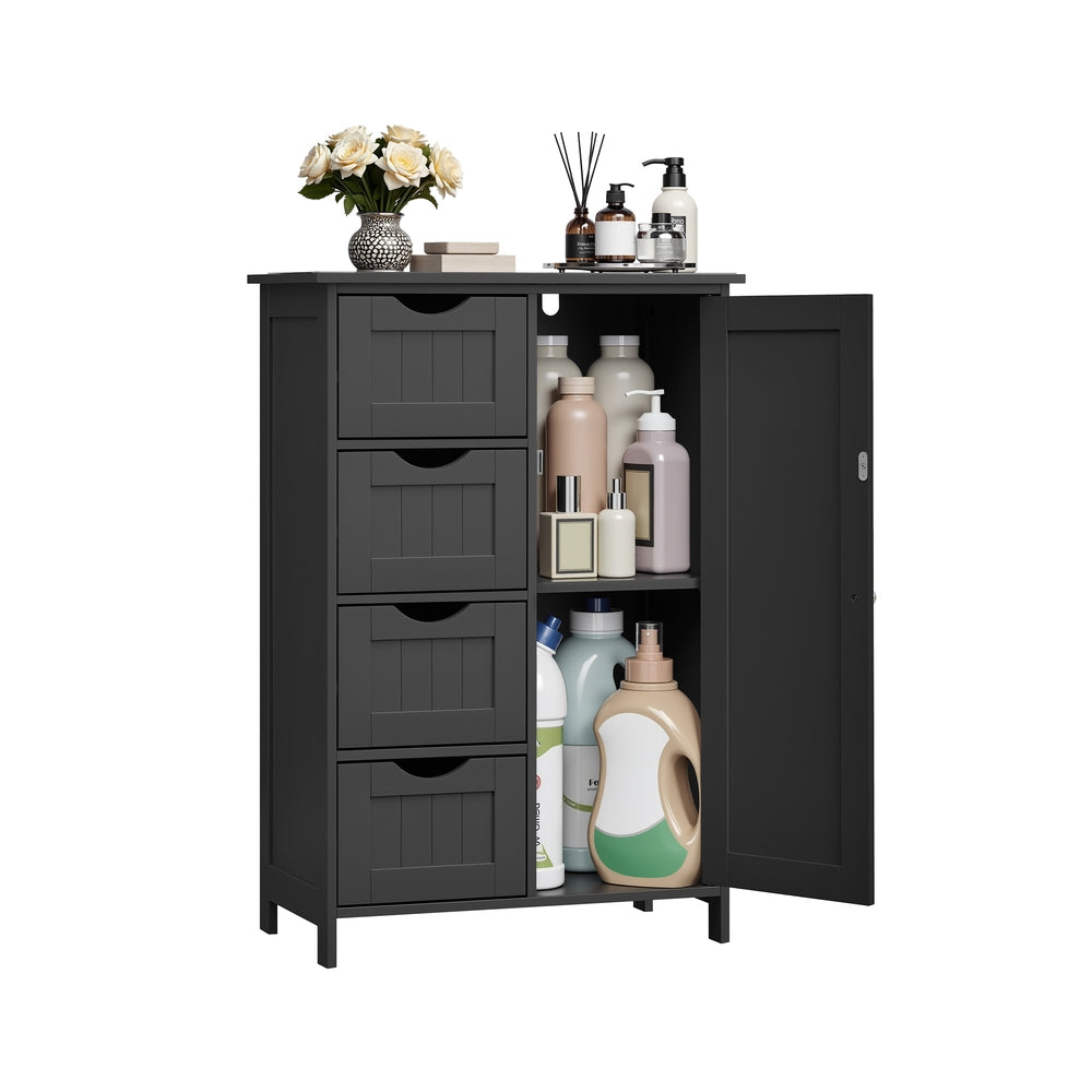 Badezimmerschrank 4 Schubladen 30 x 55 x 82 cm tintenschwarz