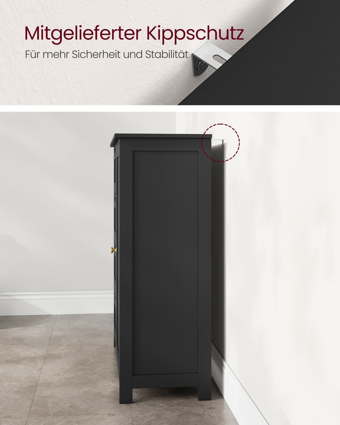 Badezimmerschrank 4 Schubladen 30 x 55 x 82 cm tintenschwarz