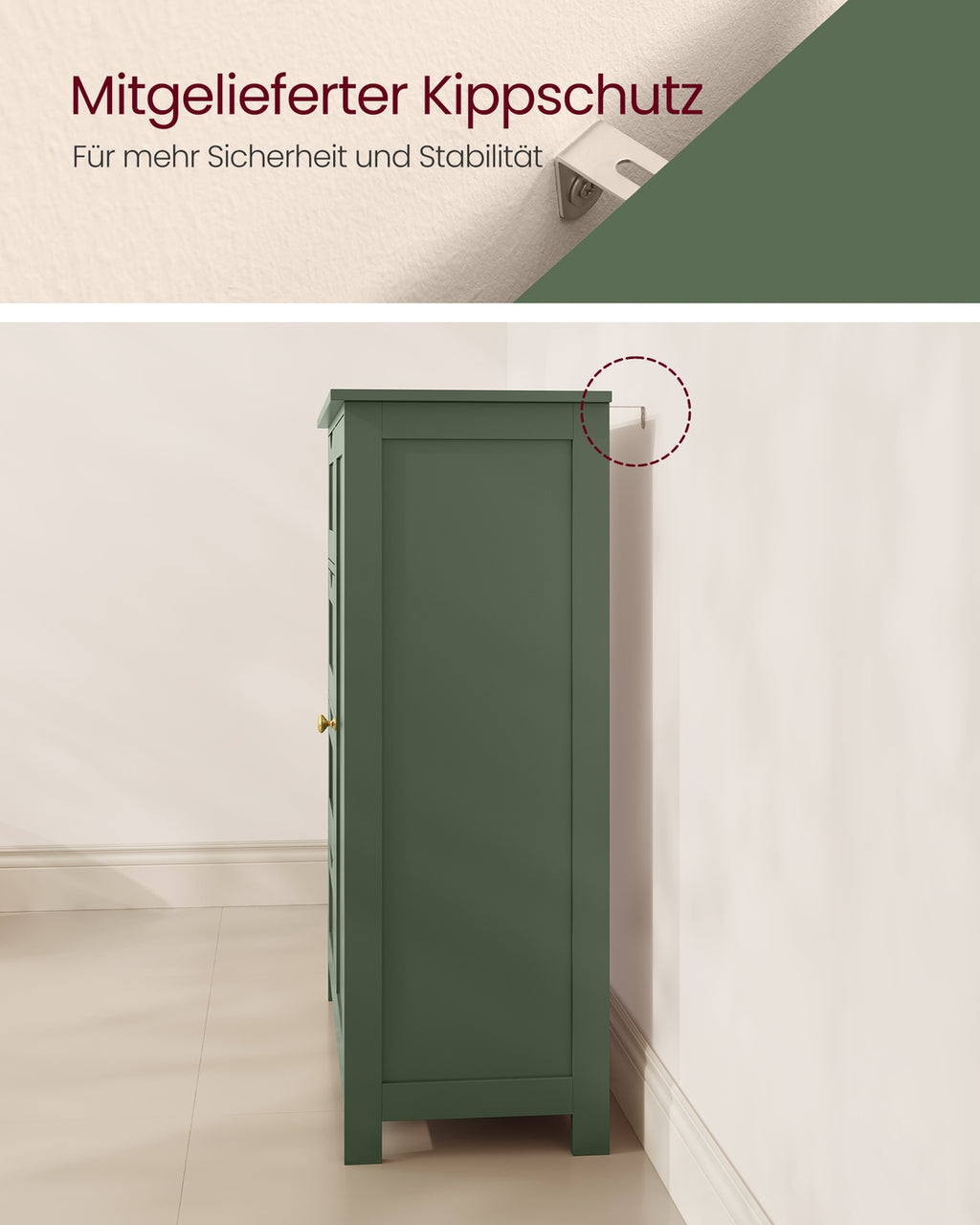 Badezimmerschrank 4 Schubladen 30 x 55 x 82 cm Waldgrün