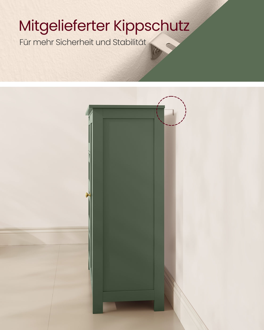 Badezimmerschrank 4 Schubladen 30 x 55 x 82 cm Waldgrün