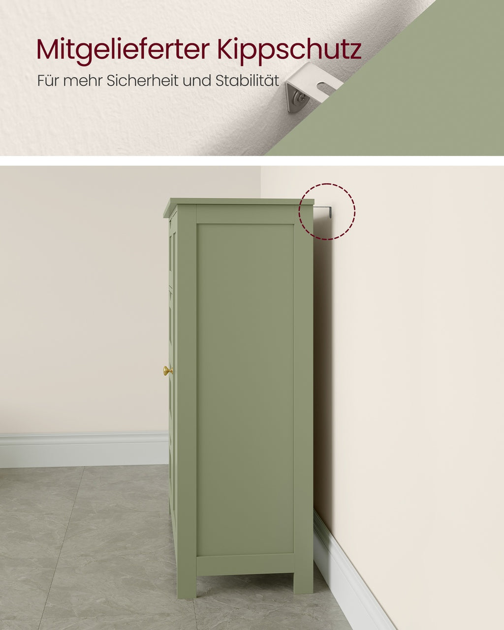 Badezimmerschrank 4 Schubladen 30 x 55 x 82 cm waldgrün