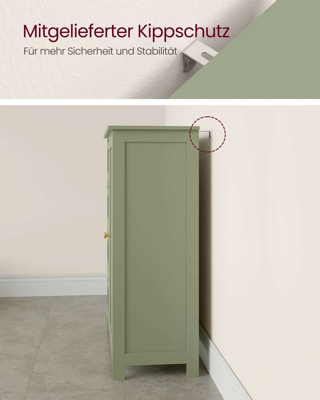 Badezimmerschrank 4 Schubladen 30 x 55 x 82 cm waldgrün