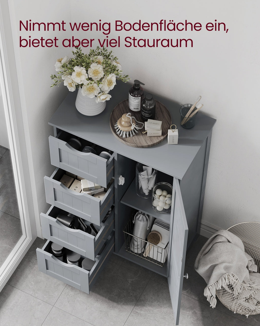 Badezimmerschrank mit 4 Schubladen