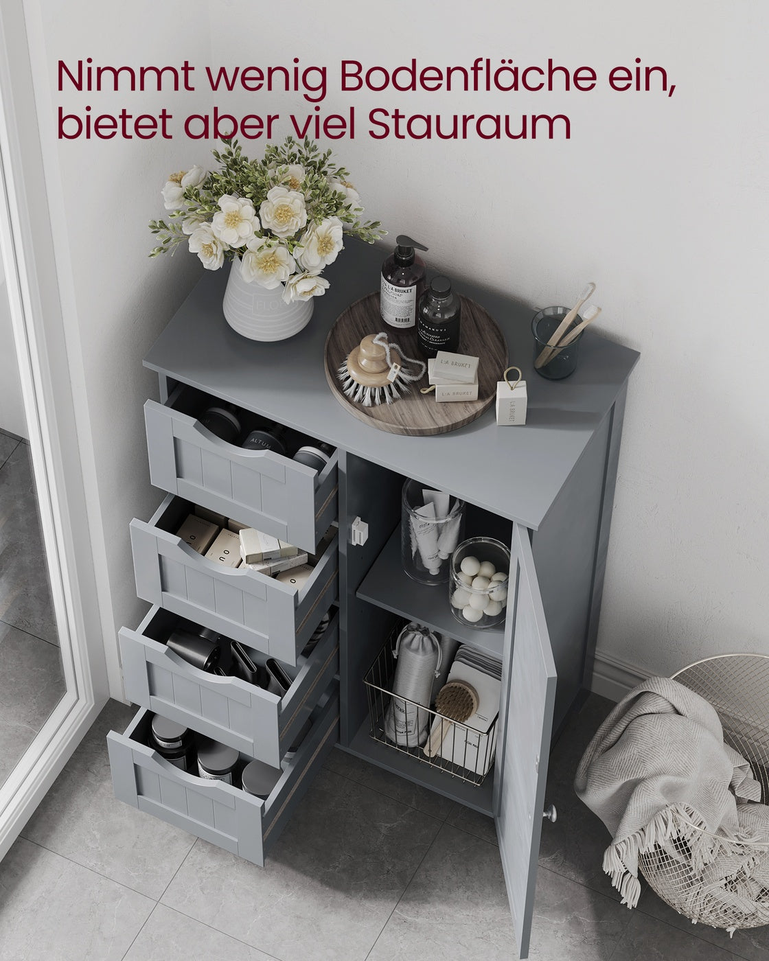 Badezimmerschrank mit 4 Schubladen