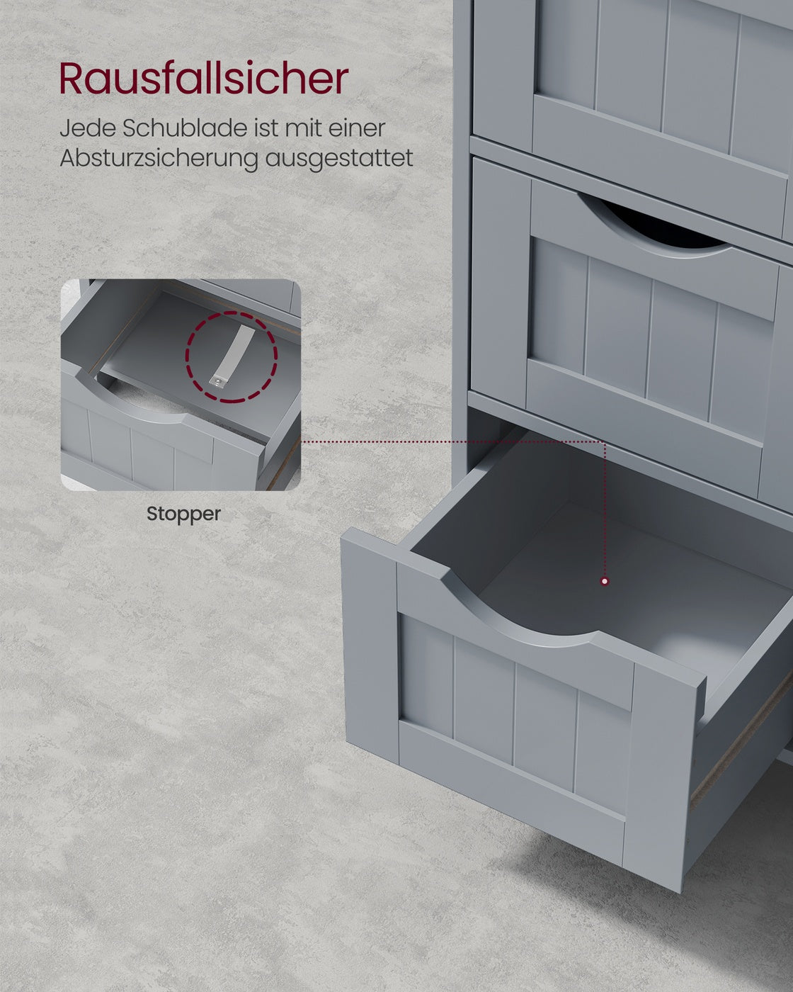 Badezimmerschrank mit 4 Schubladen