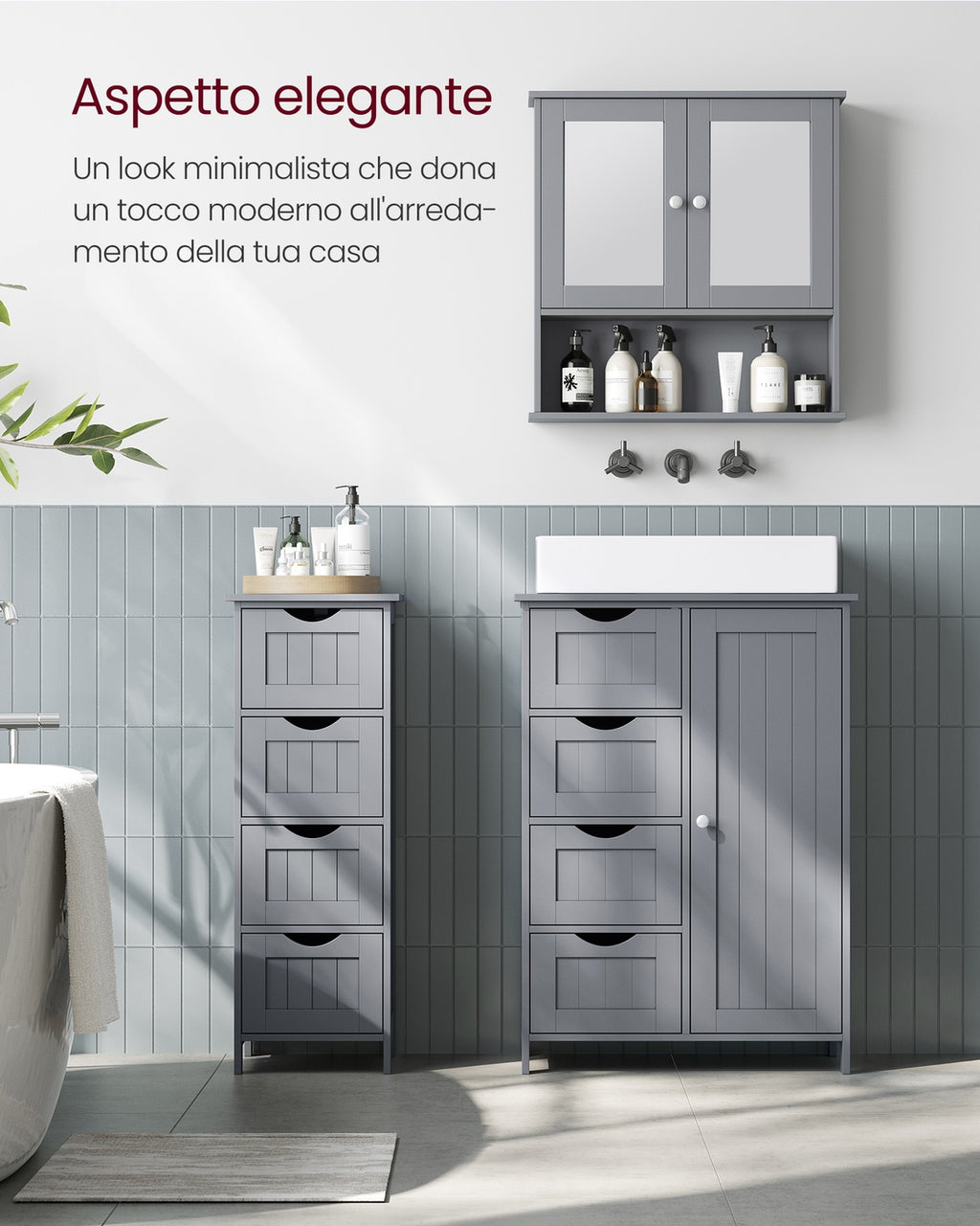 Badezimmerschrank mit 4 Schubladen