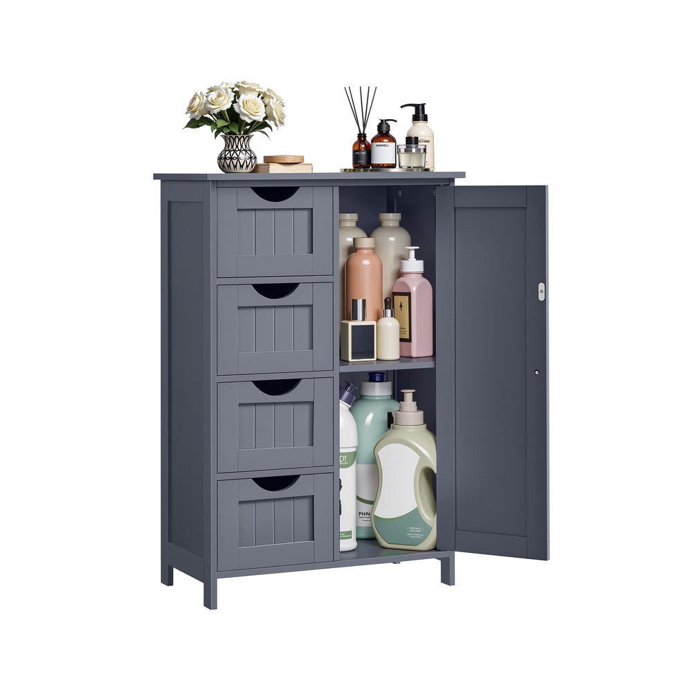 Schmaler Badschrank mit 4 Schubladen