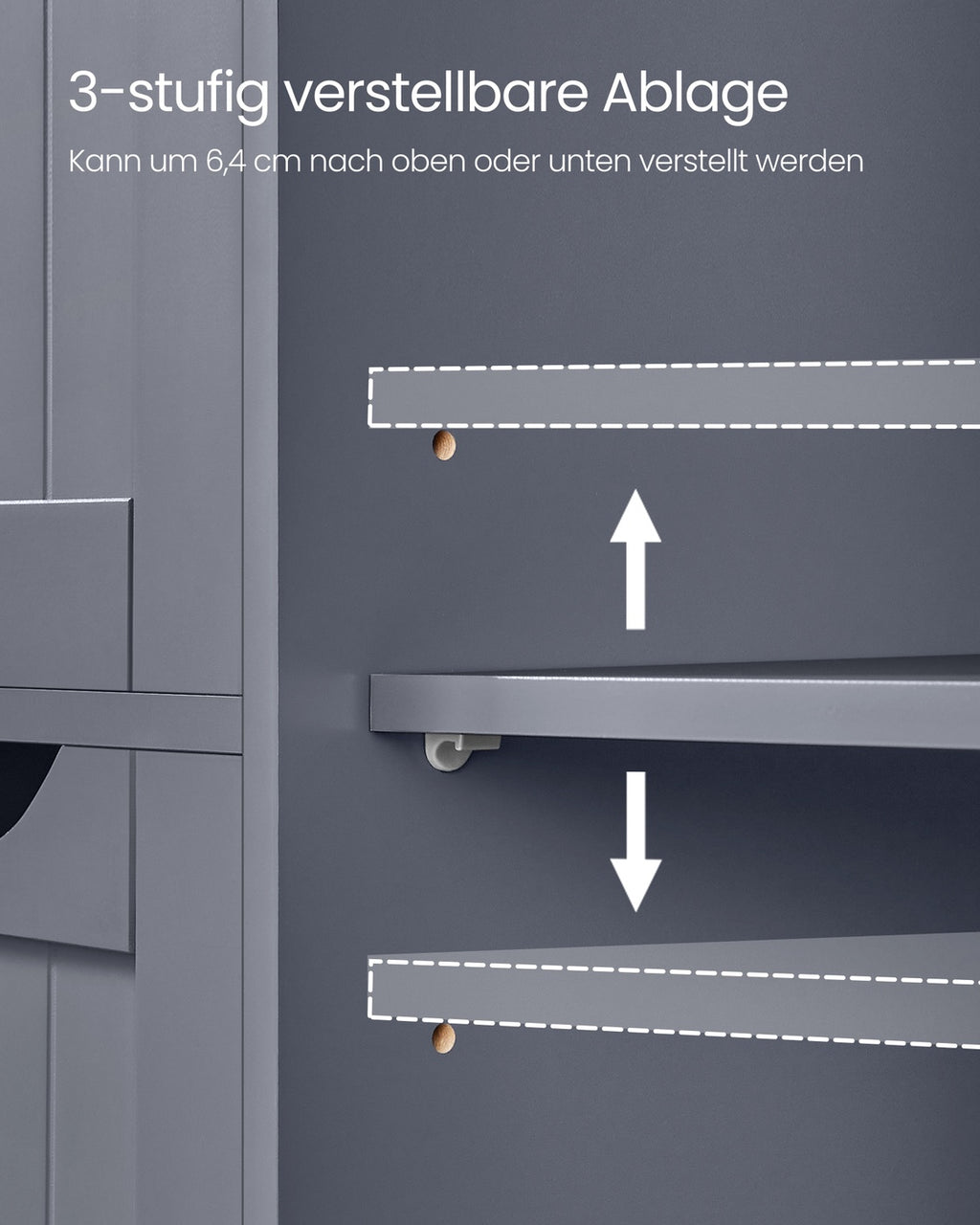 Schmaler Badschrank mit 4 Schubladen