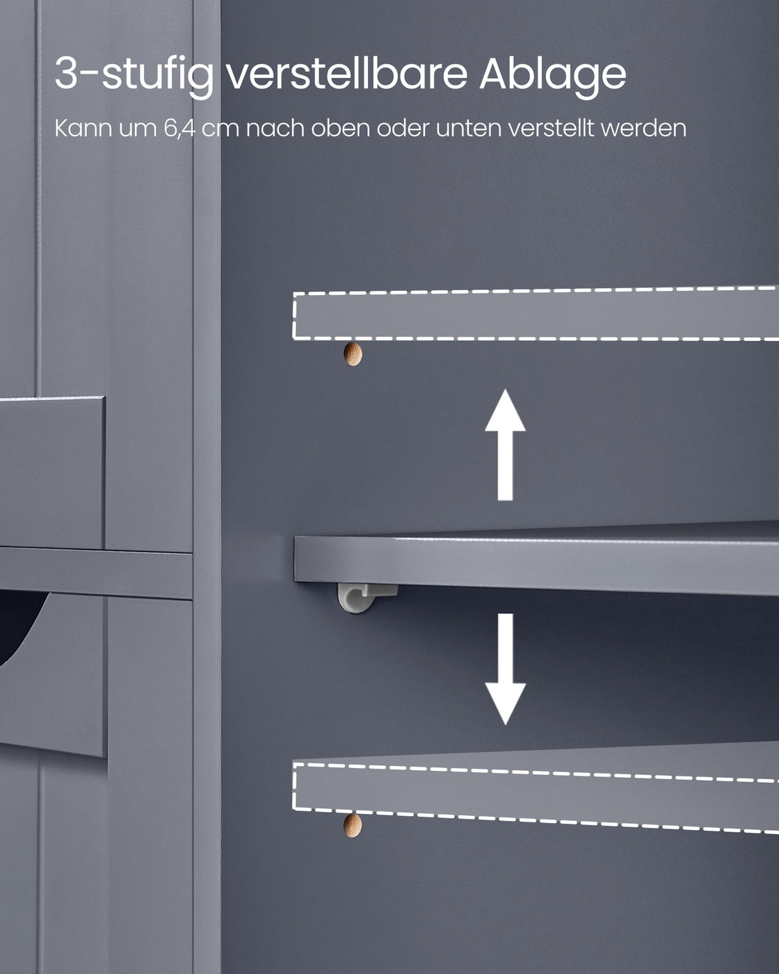 Schmaler Badschrank mit 4 Schubladen